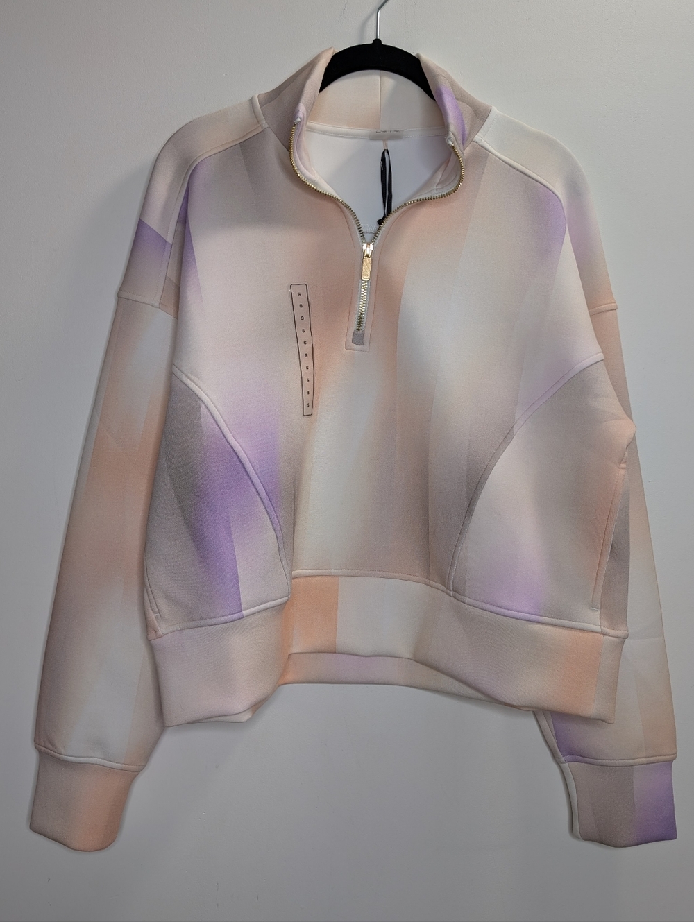 CALIA Soft Scuba 1/4 Zip Mock Neck Pullover Pastel Tie Dye S - Picture 2 of 7